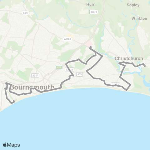 morebus Two Rivers Meet Leisure Ctr - Alum Chine map