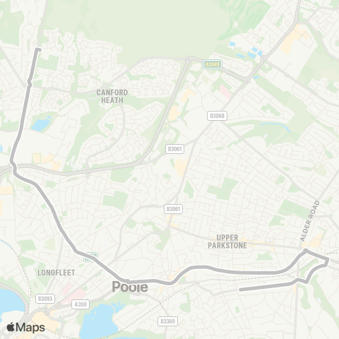 morebus Penn Leigh - Poole Grammar School map