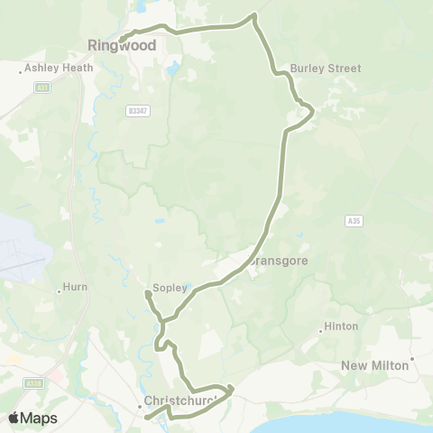 morebus Meeting House Lane - Town Centre map