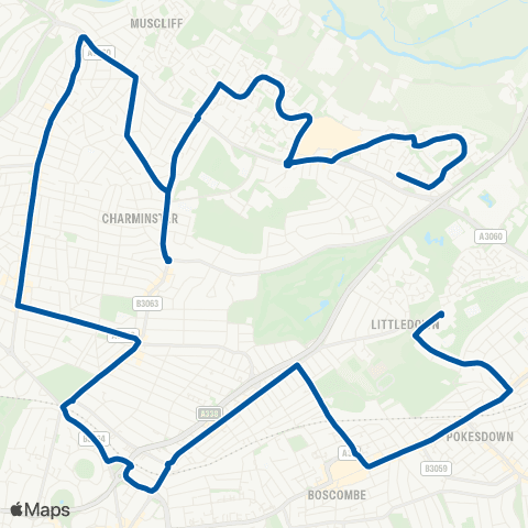 morebus Ibbertson Road - Avonbourne School map