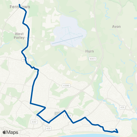 morebus Town Centre - St Peters School map