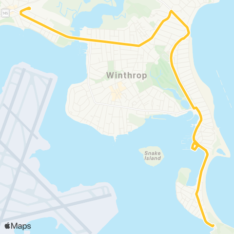 MBTA Point Shirley - Orient Hts via Highlands map