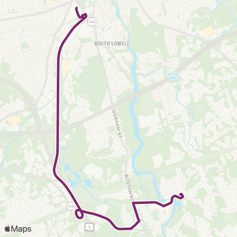 MBTA Lowell - North Billerica map