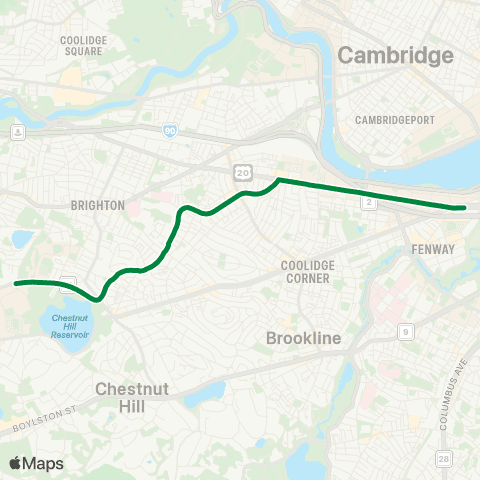 MBTA Boston College - Kenmore map