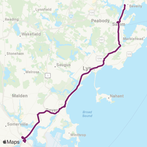 MBTA Beverly - North Station (Local) map