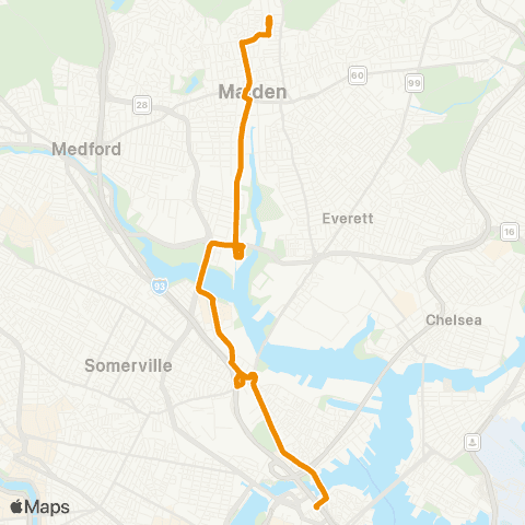 MBTA North Station - Oak Grove (Local) map