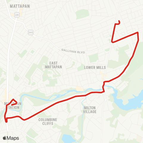 MBTA Mattapan - Ashmont (Shuttle) map