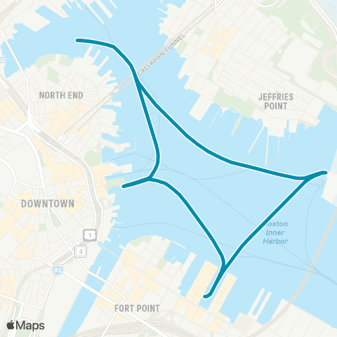 MBTA Harbor Loop Ferry map