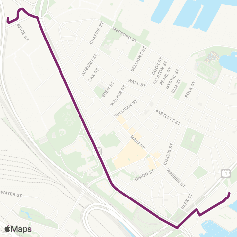 MBTA Navy Yard - Sullivan Square map