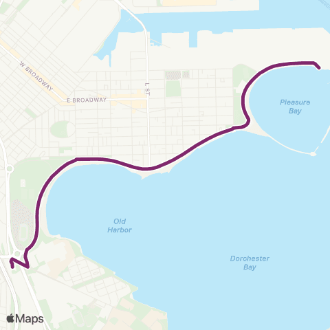 MBTA Castle Island - JFK / UMass map