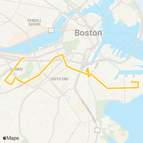 MBTA City Point - Copley Station map