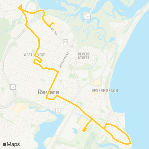 MBTA Northgate Shopping Ctr - Beachmont map