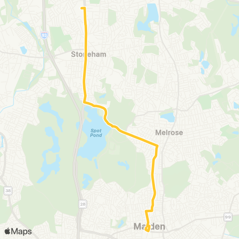 MBTA Redstone Shpg Plaza - Malden Station map