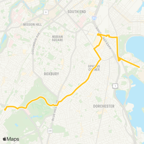 MBTA Forest Hills - Andrew Station or UMass map