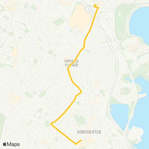 MBTA Fields Corner - Andrew Sta via Uphams Corner map