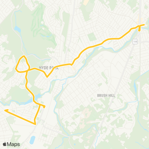 MBTA River & Milton Sts, Dedham - Mattapan Sta map
