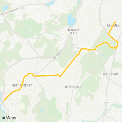 MBTA Charles River Loop - Forest Hills Sta map