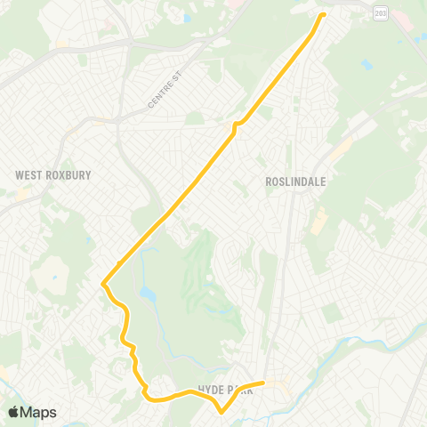 MBTA Georgetowne - Cleary Square - Forest Hills Sta map