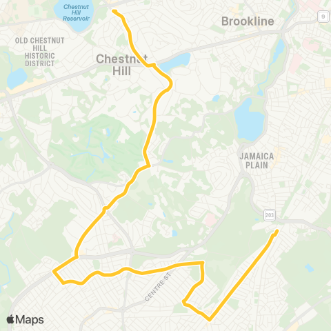 MBTA Reservoir Station - Forest Hills Station map