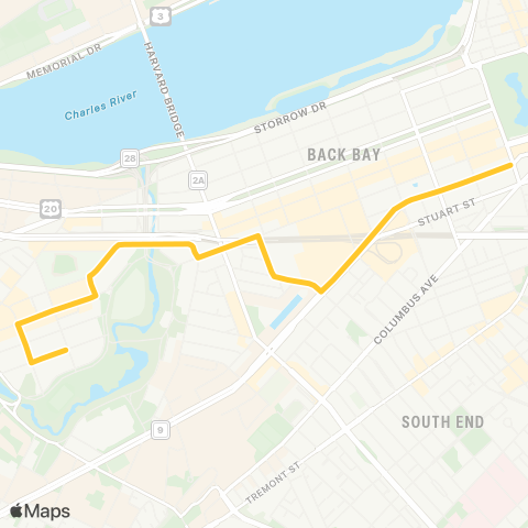 MBTA Jersey & Queensberry - Pk & Tremont Sts map