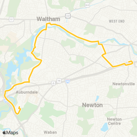 MBTA Riverside - Federal & Franlklin Sts. map