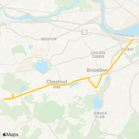 MBTA Chestnut Hill - Kenmore Square map