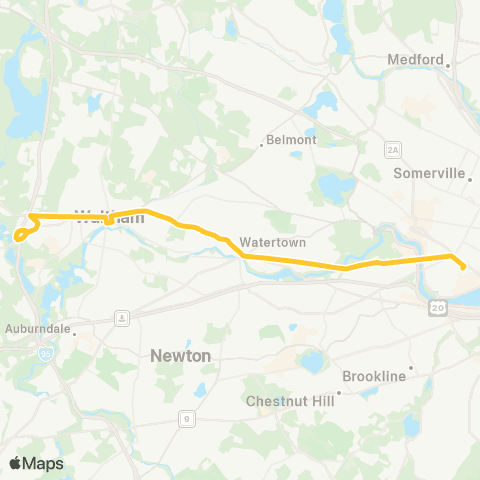 MBTA Waltham - University Park, Cambridge map