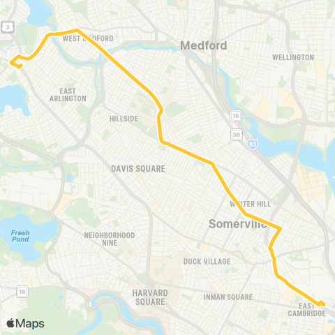 MBTA Arlington Center - Lechmere Station map