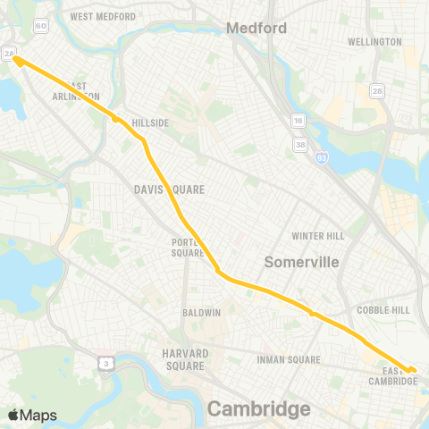 MBTA Clarendon Hill or Arlington Ctr - Lechmere Sta map
