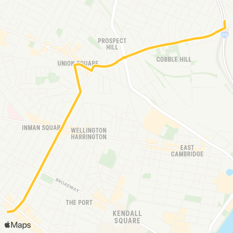 MBTA Central Sq, Cambridge - Sullivan Station map