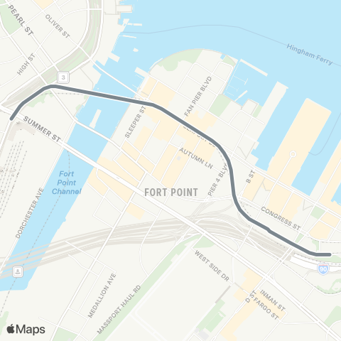 MBTA Silver Line Waterfront map