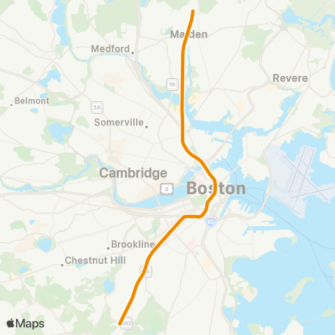 MBTA Orange Line map