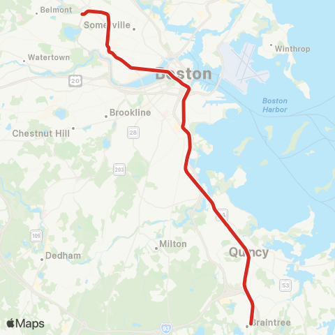 MBTA Red Line map