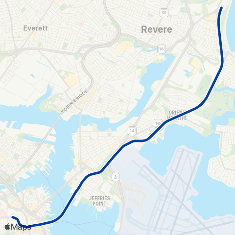 MBTA Blue Line map