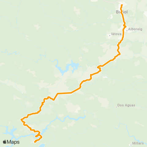 Metrobús Cortes de Pallás - Buñol map