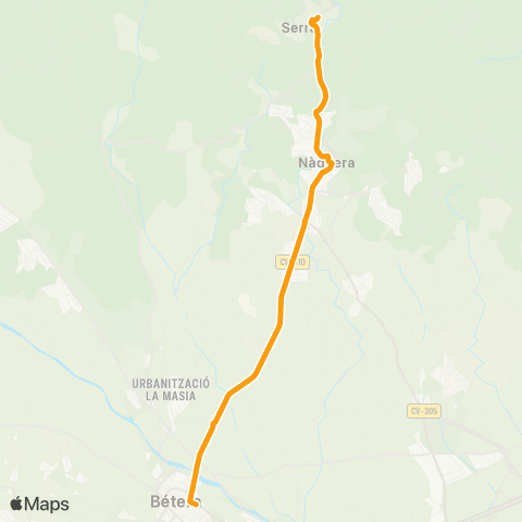 Metrobús Bétera - Serra map