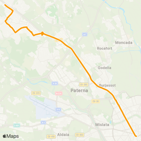 Metrobús València - CC el Osito map