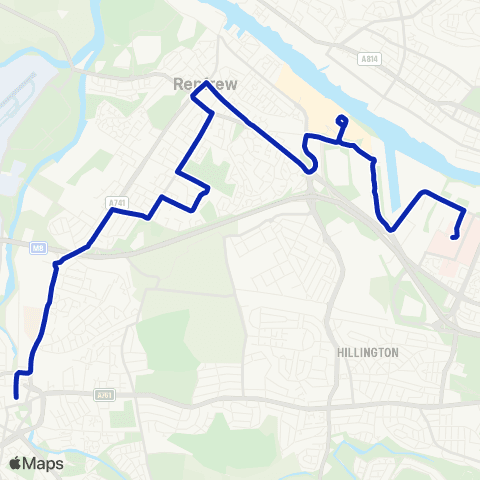 McGill's Bus Service Queen Elizabeth Hospitals - Gauze Street map