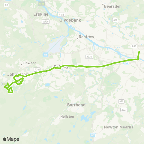 McGill's Bus Service Milliken Park Road - Bath Street map