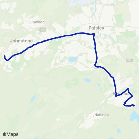 McGill's Bus Service Fenwick Drive - Paisley Town Hall map