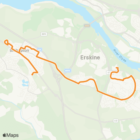 McGill's Bus Service Bridgewater Shopping Ctr - Bishopton Railway Sta map