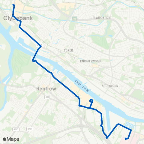 McGill's Bus Service Erskine House - Queen Elizabeth Hospitals map