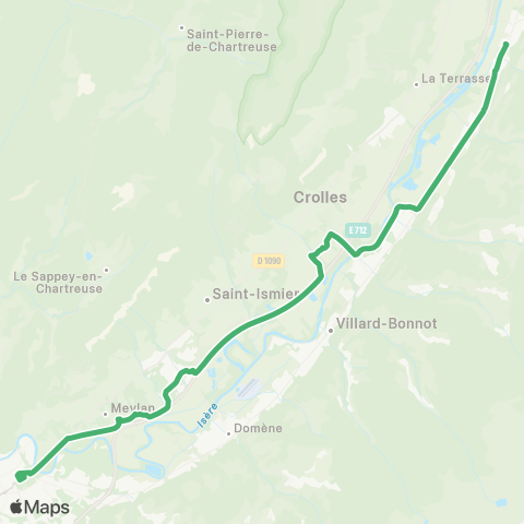 Grenoble M covoit' Lignes+ Gresivaudan - Grenoble map