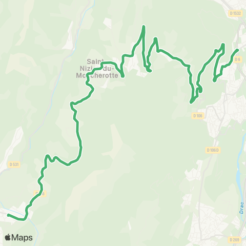 Grenoble M covoit' Lignes+ Vercors - Grenoble map