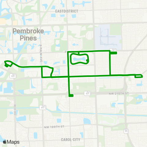 Miramar Community Shuttle Green map