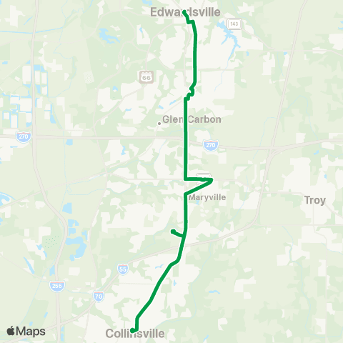 Madison County Transit 19 Edwardsville - Collinsville map