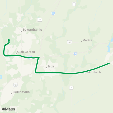 Madison County Transit 14 Highland - SIUE map