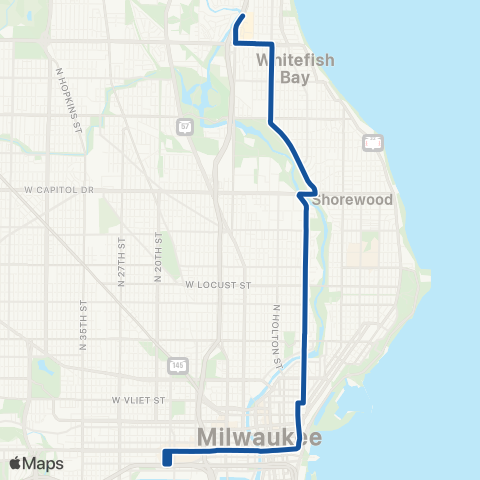 MCTS Humboldt Blvd - Wisconsin map