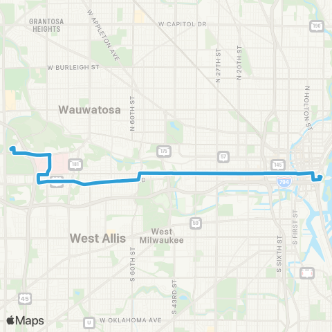 MCTS Connect 1 Wisconsin Ave map