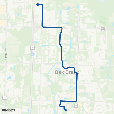 MCTS S. 13th Street - Howell Avenue map
